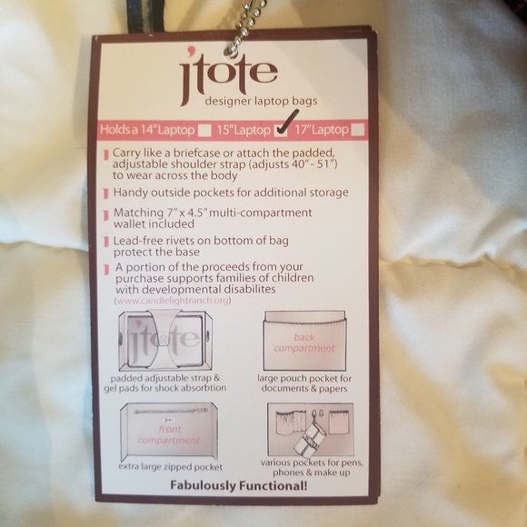 NWT Vintage Cowhide Leather JTote Designer Laptop Bag and Wallet - Picture 9 of 10